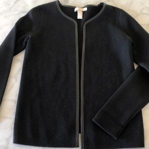 Black Banana Republic leather trim knit blazer
